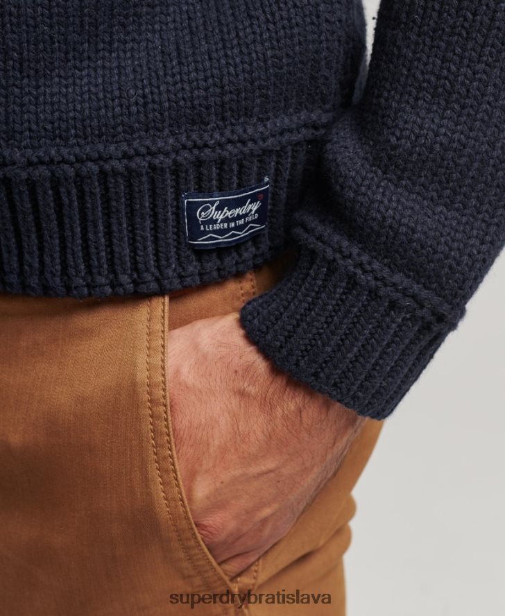 Superdry muži vzorovaný pletený šál 6B4ZTR5241 oblečenie Modrá