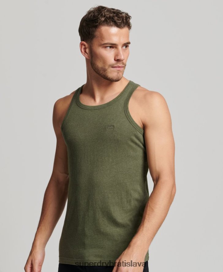 Superdry muži Tričko s vintage logom z organickej bavlny 6B4ZTR1472 oblečenie zelená