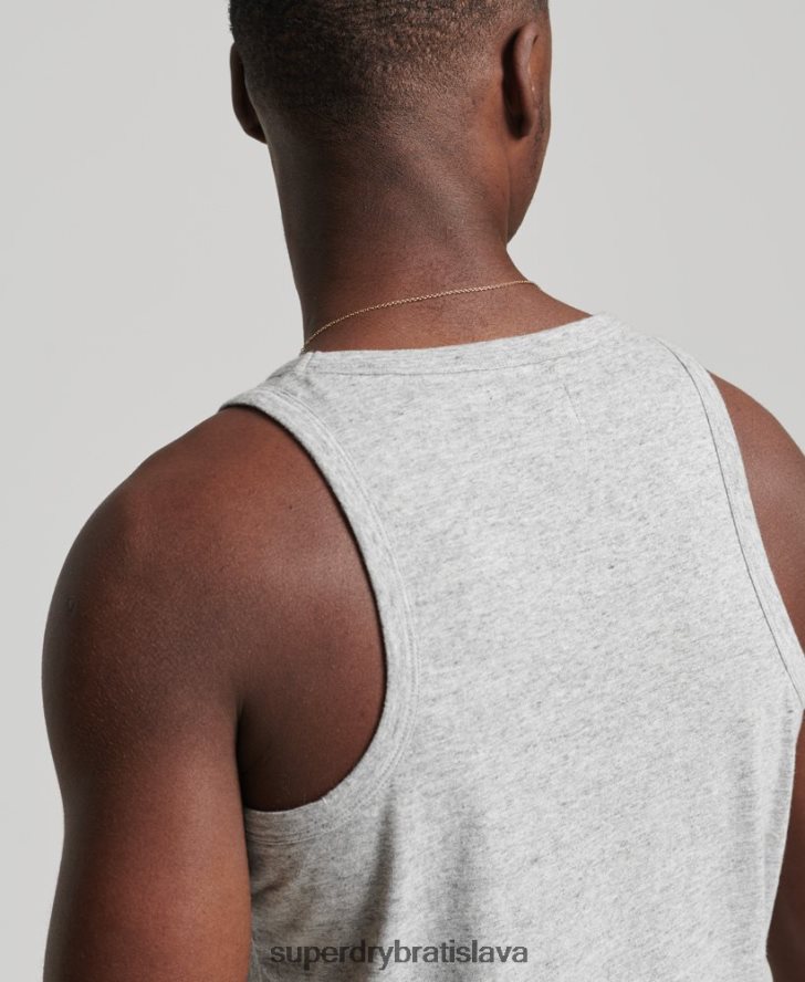Superdry muži Tričko s vintage logom z organickej bavlny 6B4ZTR1493 oblečenie sivá