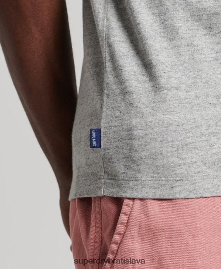 Superdry muži Tričko s vintage logom z organickej bavlny 6B4ZTR1493 oblečenie sivá