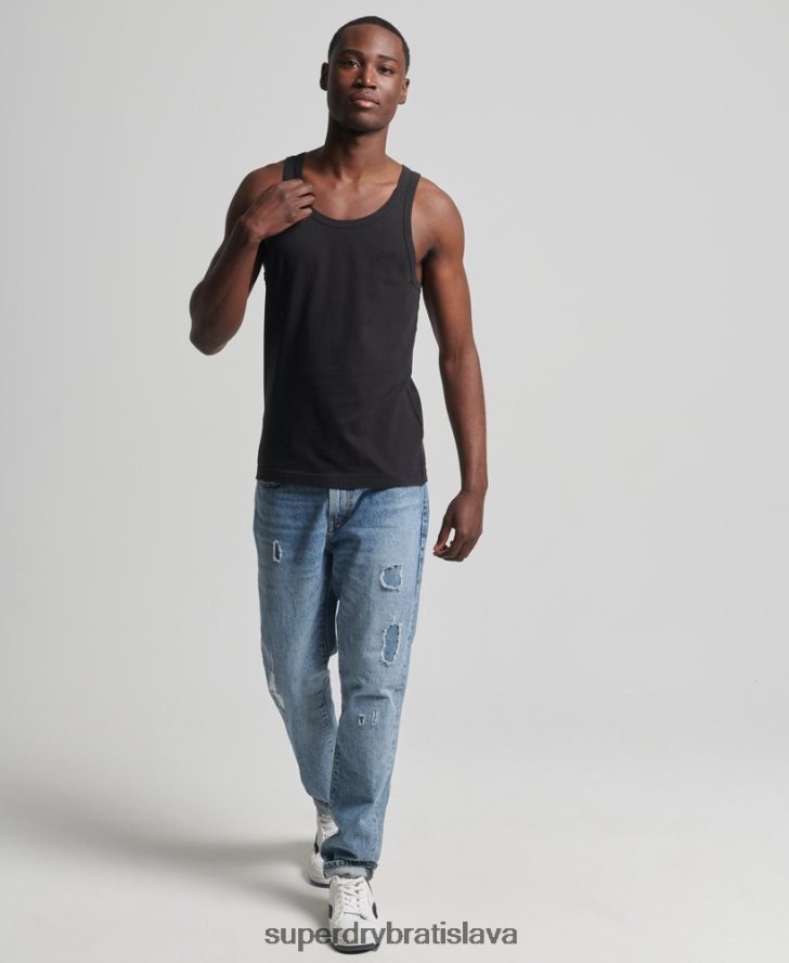 Superdry muži Tričko s vintage logom z organickej bavlny 6B4ZTR1500 oblečenie čierna