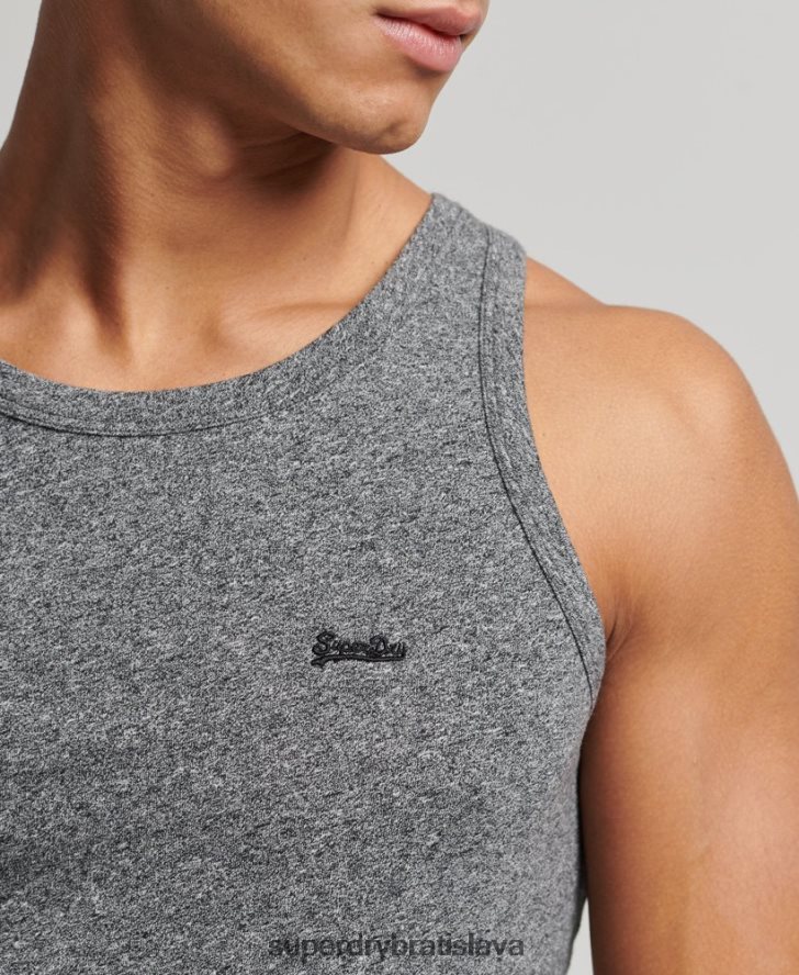Superdry muži Tričko s vintage logom z organickej bavlny 6B4ZTR1502 oblečenie tmavošedý