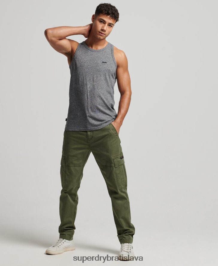 Superdry muži Tričko s vintage logom z organickej bavlny 6B4ZTR1502 oblečenie tmavošedý