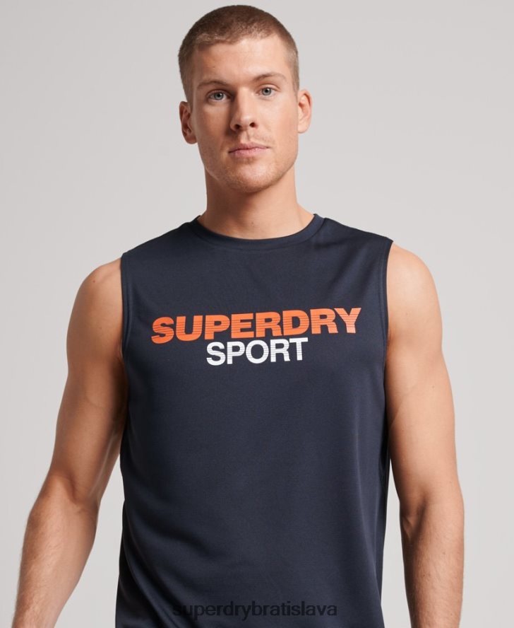 Superdry muži aktívna vesta 6B4ZTR1405 oblečenie námorníctvo