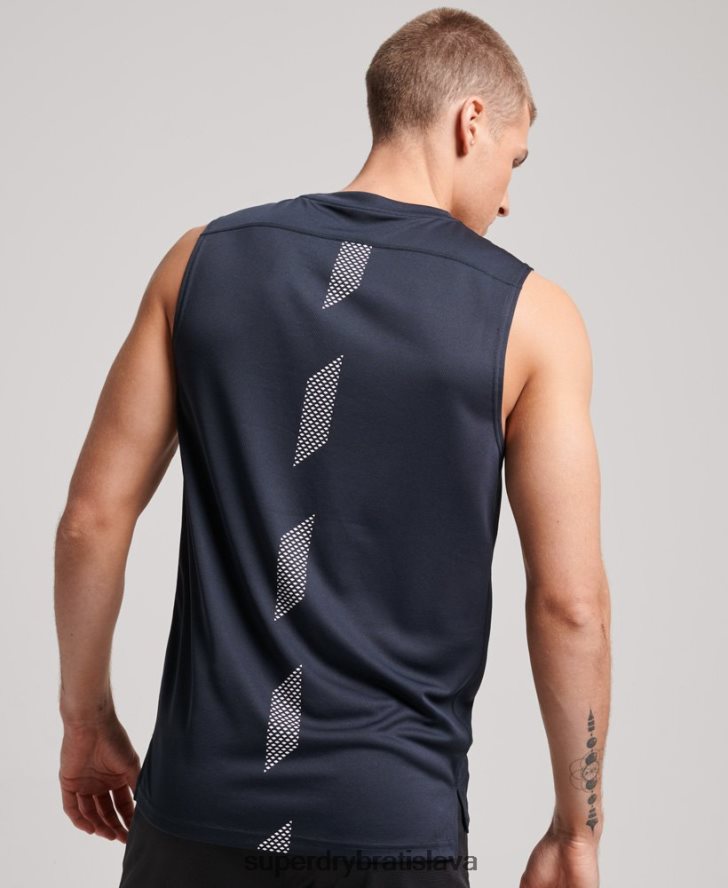 Superdry muži aktívna vesta 6B4ZTR1405 oblečenie námorníctvo