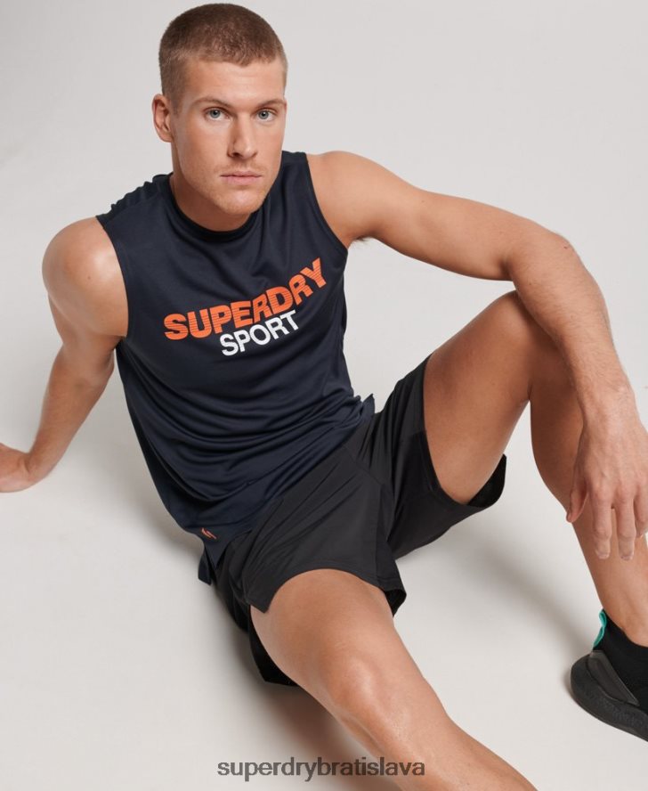 Superdry muži aktívna vesta 6B4ZTR1405 oblečenie námorníctvo
