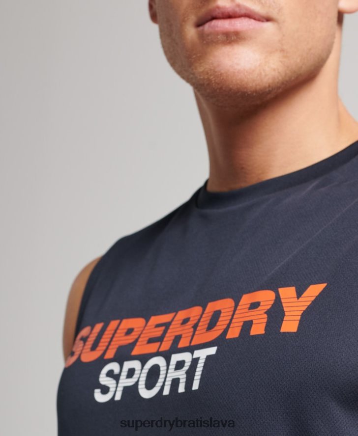 Superdry muži aktívna vesta 6B4ZTR1405 oblečenie námorníctvo