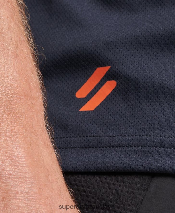 Superdry muži aktívna vesta 6B4ZTR1405 oblečenie námorníctvo