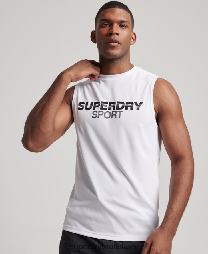 Superdry muži aktívna vesta 6B4ZTR1418 oblečenie biely