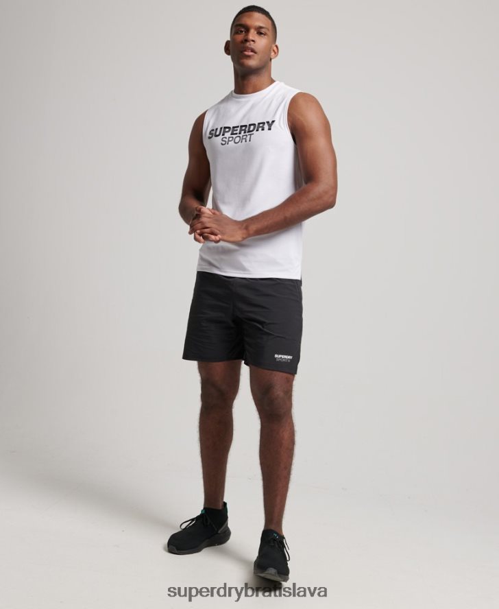 Superdry muži aktívna vesta 6B4ZTR1418 oblečenie biely