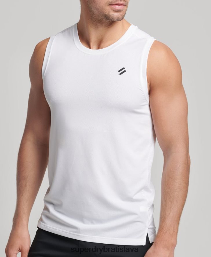 Superdry muži bežecká vesta 6B4ZTR5397 oblečenie biely