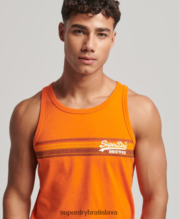 Superdry muži kaligrafická vesta s vintage logom 6B4ZTR1454 oblečenie oranžová