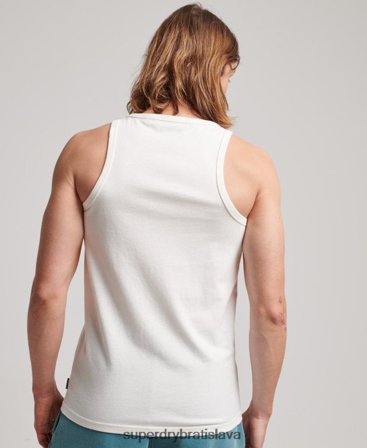 Superdry muži kaligrafická vesta s vintage logom 6B4ZTR1491 oblečenie biely