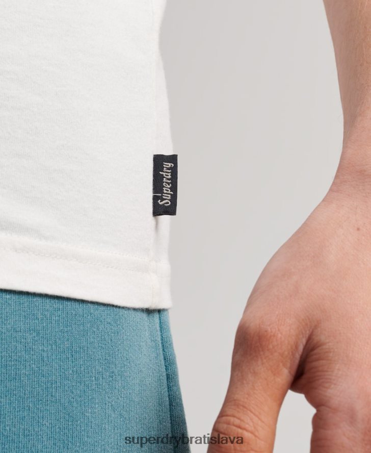 Superdry muži kaligrafická vesta s vintage logom 6B4ZTR1491 oblečenie biely
