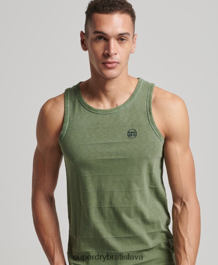 Superdry muži tielko s vintage textúrou z organickej bavlny 6B4ZTR44 oblečenie kaki