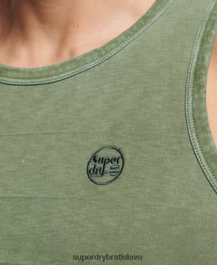 Superdry muži tielko s vintage textúrou z organickej bavlny 6B4ZTR44 oblečenie kaki