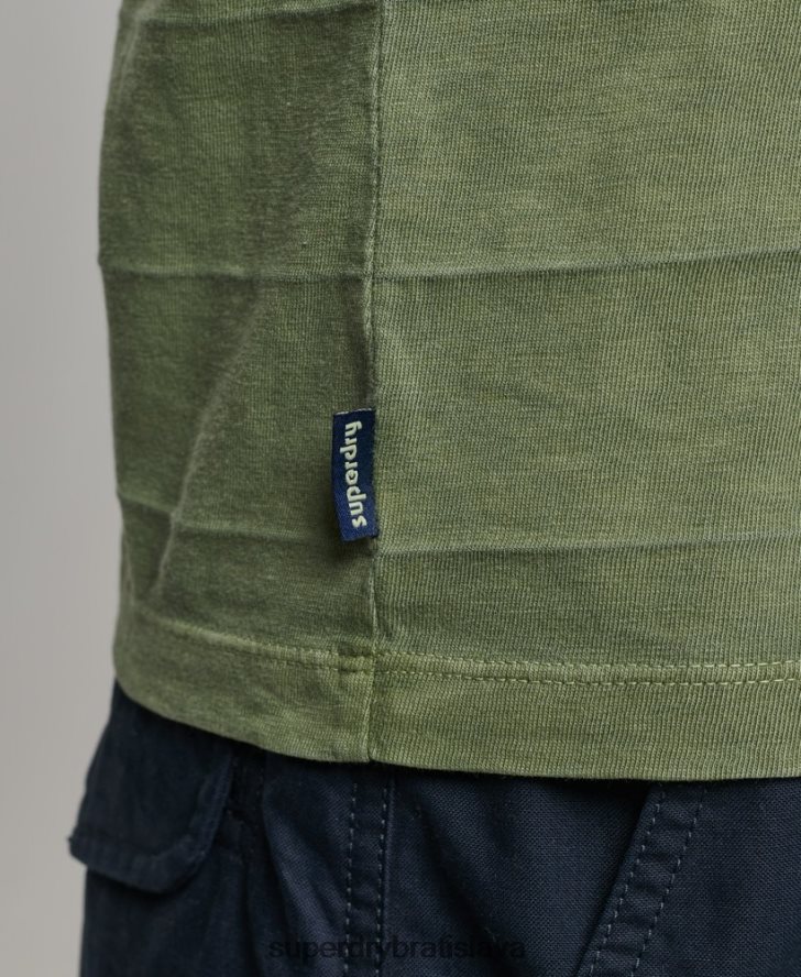 Superdry muži tielko s vintage textúrou z organickej bavlny 6B4ZTR44 oblečenie kaki
