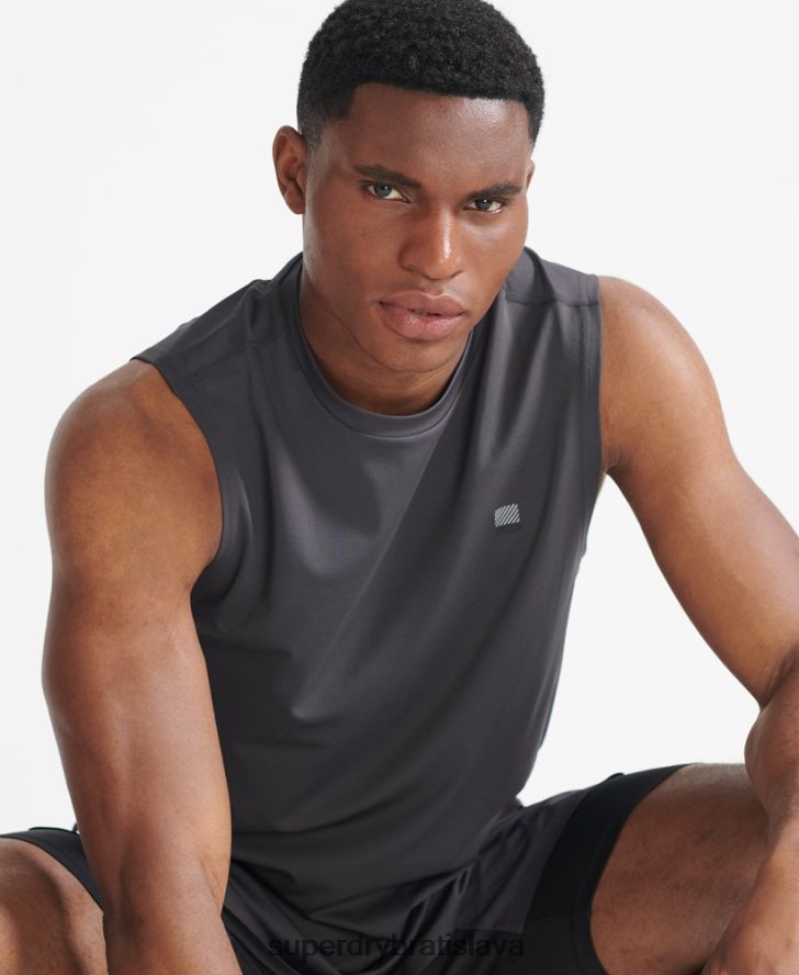 Superdry muži top vesta do vlaku 6B4ZTR1434 oblečenie tmavošedý