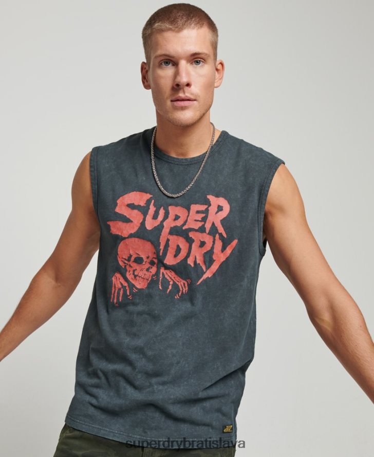 Superdry muži vintage lo-fi letáková vesta 6B4ZTR9 oblečenie čierna