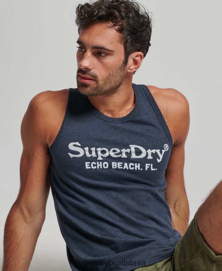 Superdry muži vintage miesto klasické tielko 6B4ZTR1452 oblečenie námorníctvo