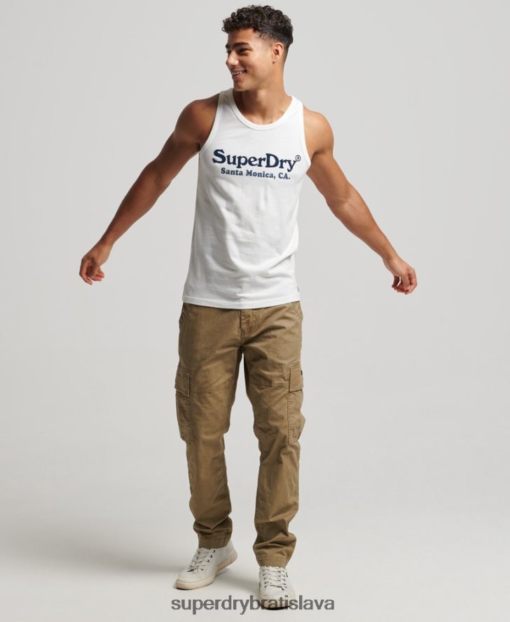 Superdry muži vintage miesto klasické tielko 6B4ZTR1458 oblečenie biely