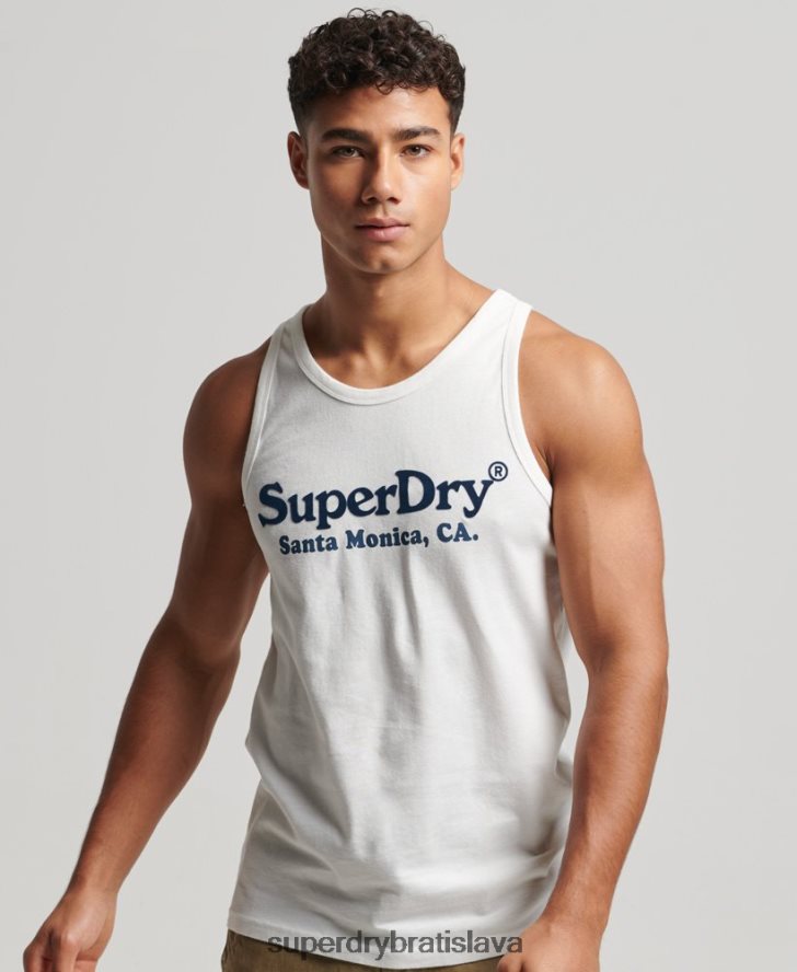 Superdry muži vintage miesto klasické tielko 6B4ZTR1458 oblečenie biely