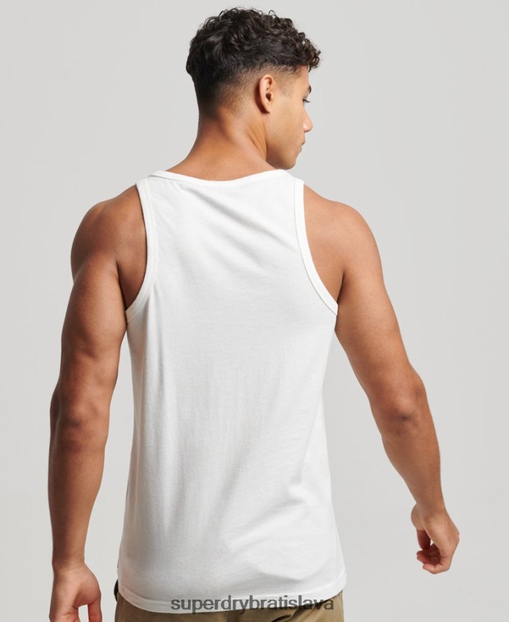 Superdry muži vintage miesto klasické tielko 6B4ZTR1458 oblečenie biely