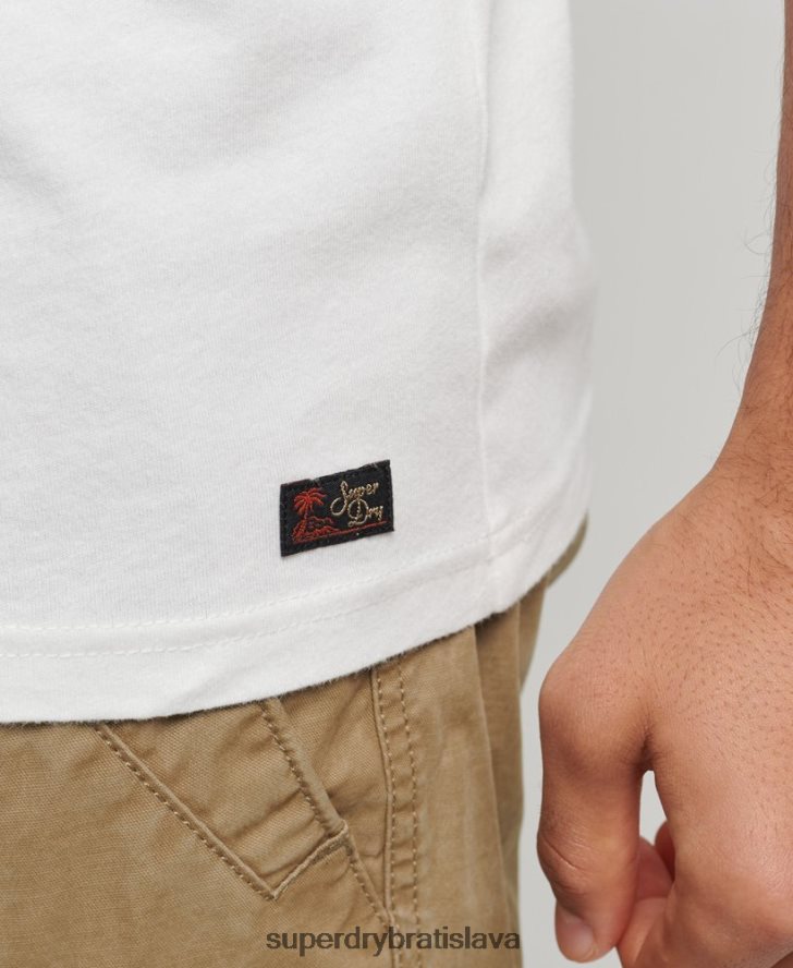 Superdry muži vintage miesto klasické tielko 6B4ZTR1458 oblečenie biely