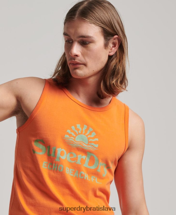 Superdry muži vintage neónová vesta 6B4ZTR1501 oblečenie oranžová