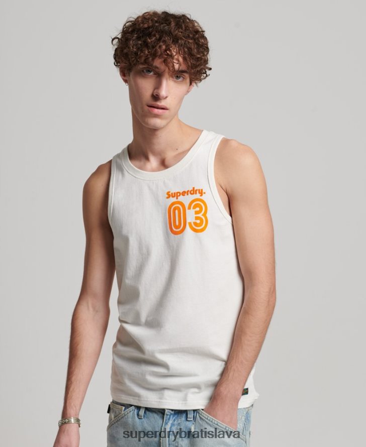 Superdry muži vintage terénna klasická vesta 6B4ZTR1526 oblečenie biely