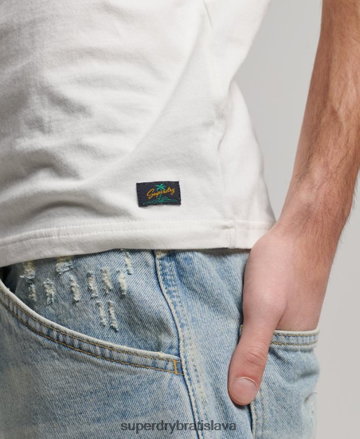 Superdry muži vintage terénna klasická vesta 6B4ZTR1526 oblečenie biely