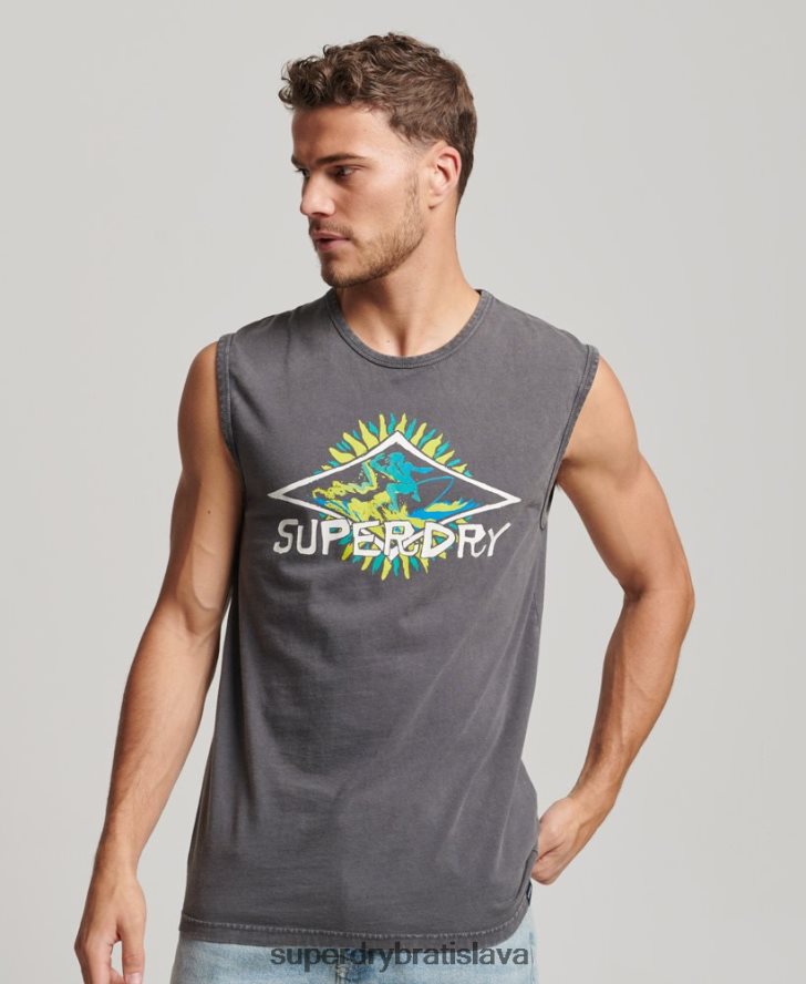 Superdry muži vintage tribal surf vesta top 6B4ZTR1450 oblečenie tmavošedý