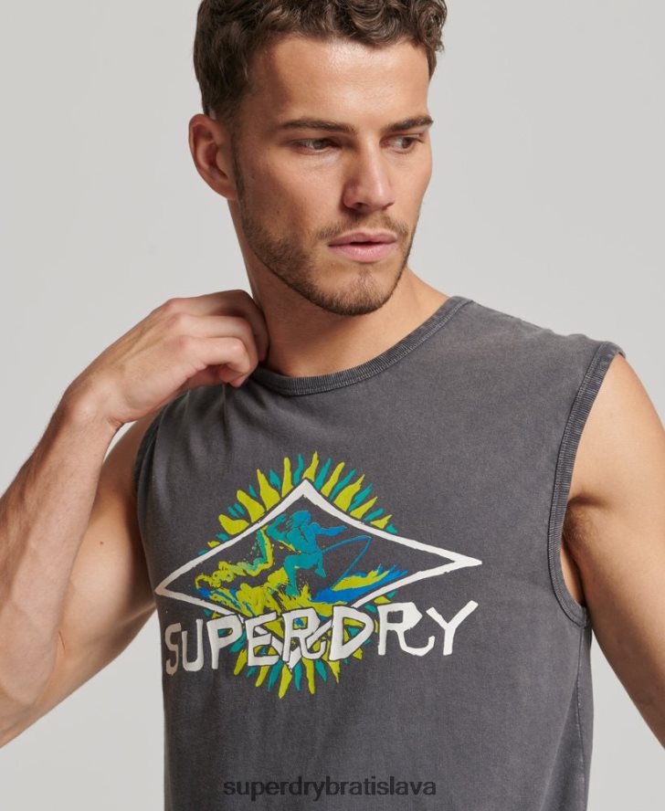 Superdry muži vintage tribal surf vesta top 6B4ZTR1450 oblečenie tmavošedý