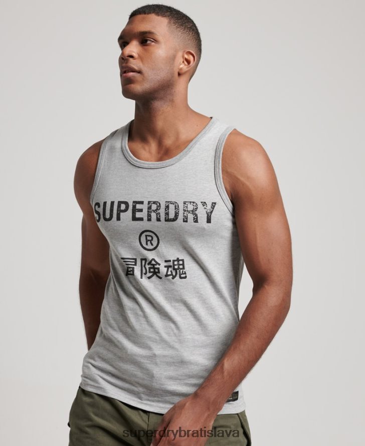 Superdry muži vintage vesta s logom korporácie 6B4ZTR1446 oblečenie sivá
