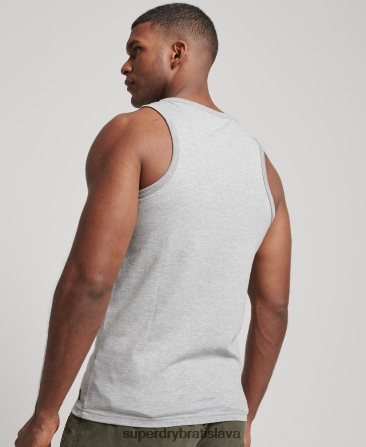 Superdry muži vintage vesta s logom korporácie 6B4ZTR1446 oblečenie sivá