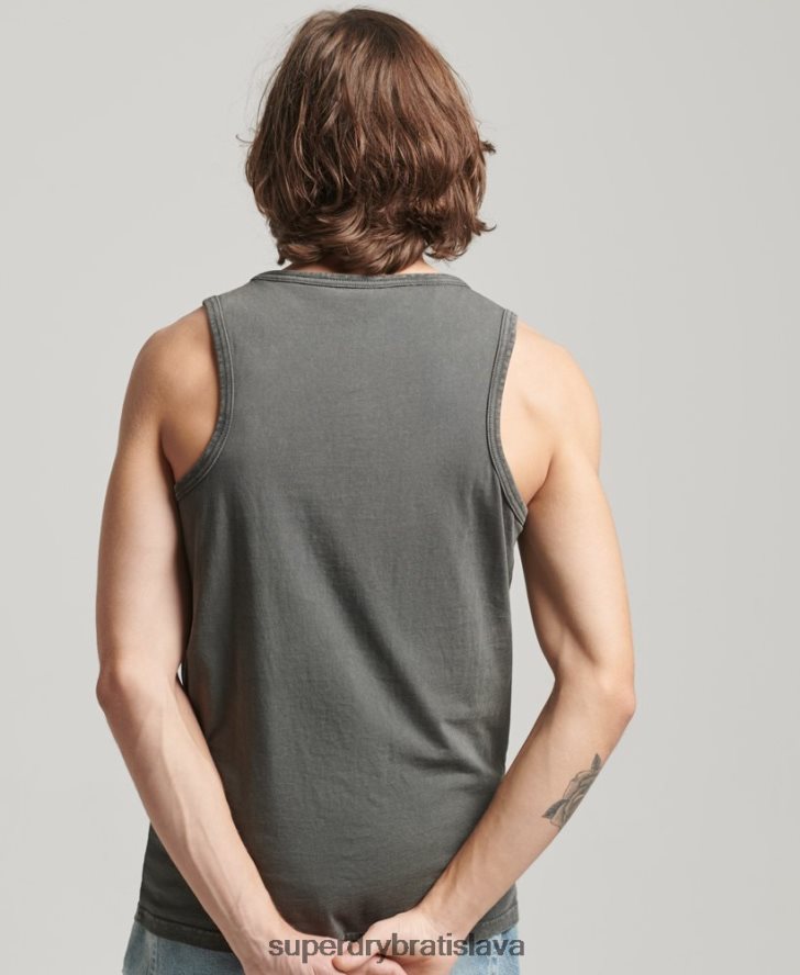 Superdry muži vintage vesta s logom korporácie 6B4ZTR1524 oblečenie tmavošedý