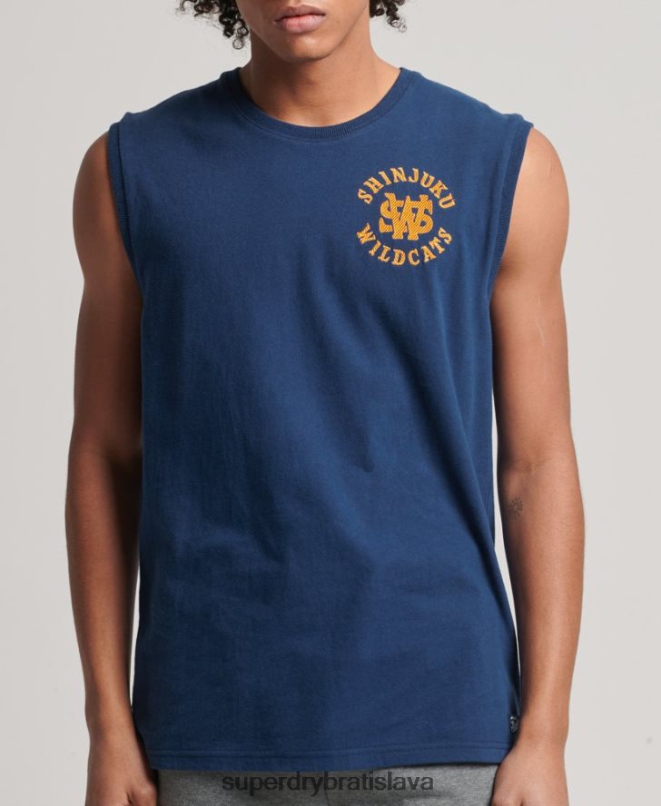 Superdry muži vintage vysokoškolské tielko 6B4ZTR1584 oblečenie námorníctvo