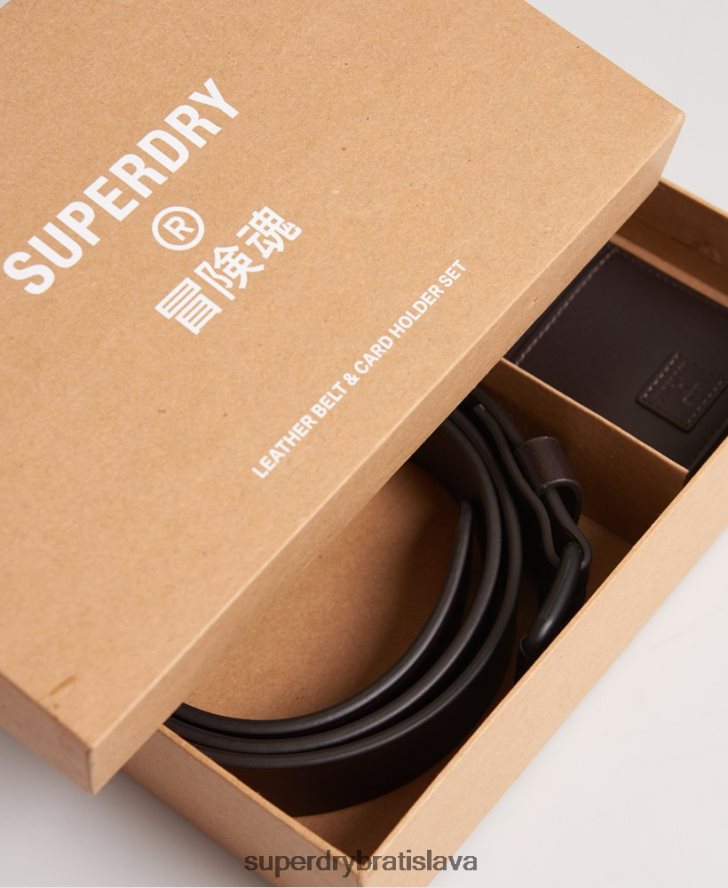 Superdry muži benson boxová súprava opaskov 6B4ZTR6457 príslušenstvo hnedá
