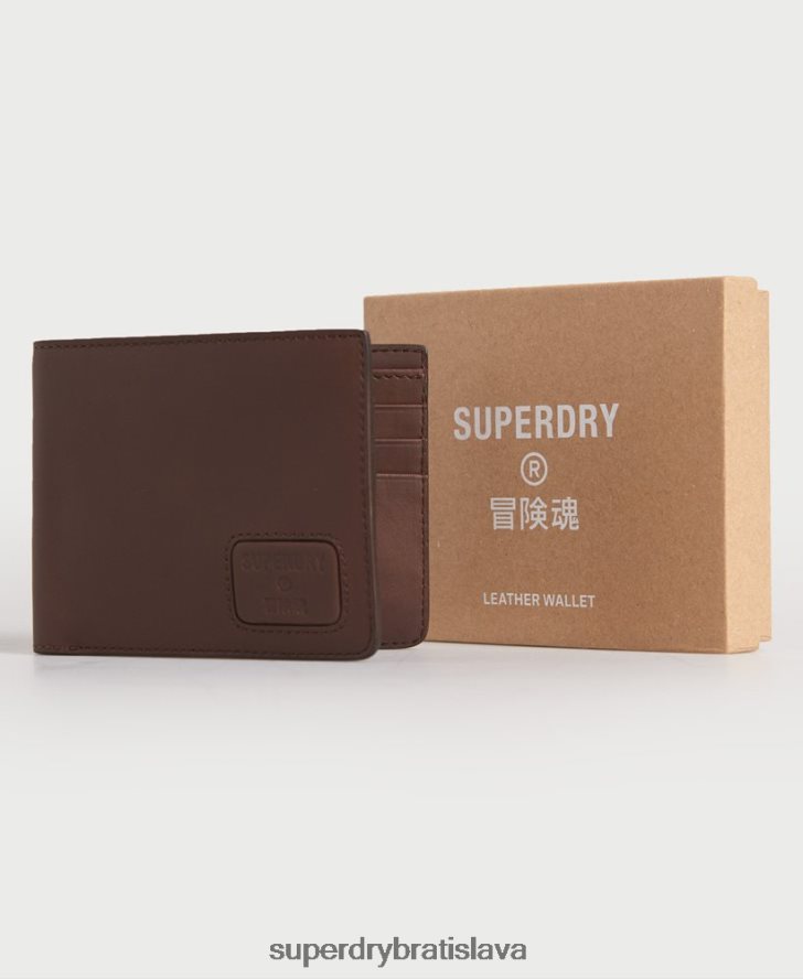 Superdry muži nyc bifold kožená peňaženka 6B4ZTR1851 príslušenstvo hnedá