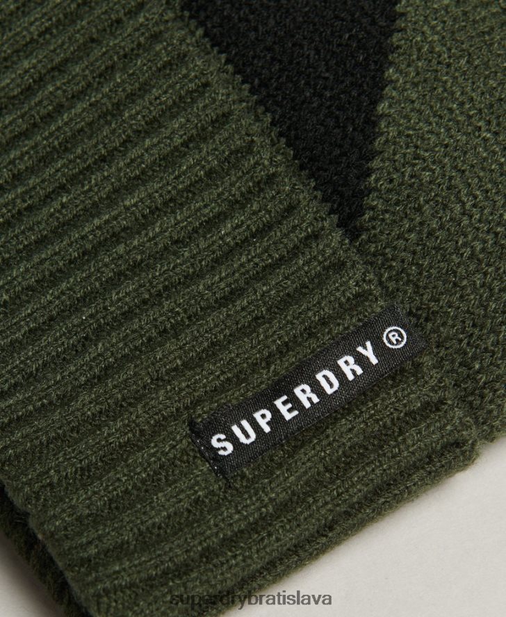 Superdry muži čiapka so snehovou manžetou 6B4ZTR1394 príslušenstvo zelená