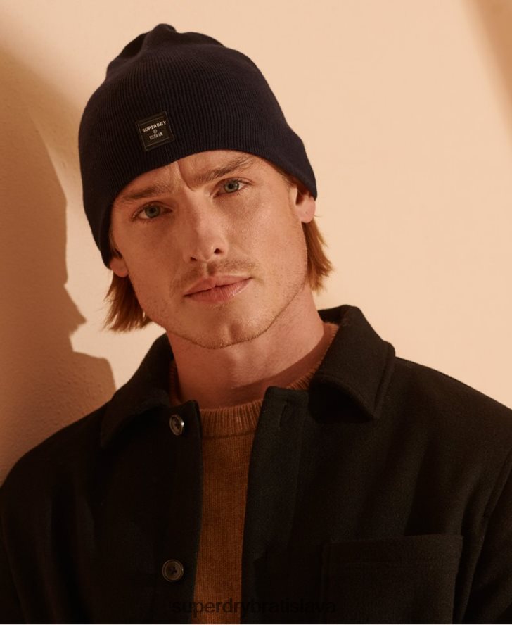 Superdry muži jemná luxusná čiapka s čiapkou 6B4ZTR1880 príslušenstvo námorníctvo