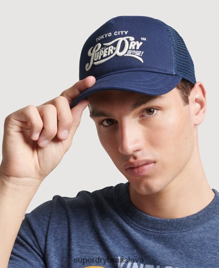 Superdry muži klasická truckerská čiapka 6B4ZTR1735 príslušenstvo tmavomodrá