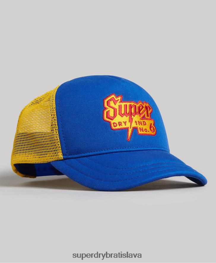 Superdry muži vintage grafická trucker čiapka 6B4ZTR1669 príslušenstvo Modrá