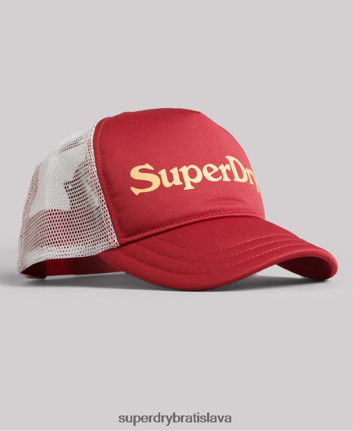 Superdry muži vintage grafická trucker čiapka 6B4ZTR6367 príslušenstvo červená