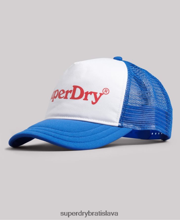 Superdry muži vintage grafická trucker čiapka 6B4ZTR6378 príslušenstvo Modrá