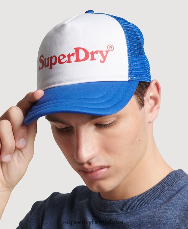 Superdry muži vintage grafická trucker čiapka 6B4ZTR6378 príslušenstvo Modrá