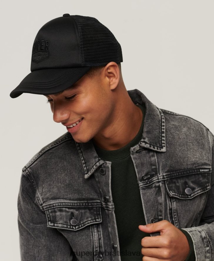 Superdry muži vintage trucker čiapka 6B4ZTR1629 príslušenstvo čierna