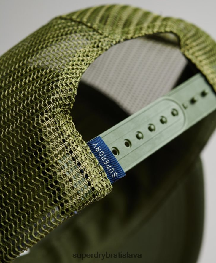 Superdry muži vintage trucker čiapka 6B4ZTR1646 príslušenstvo zelená