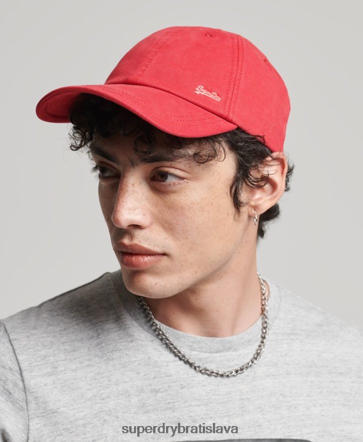 Superdry muži vintage vyšívaná čiapka 6B4ZTR1644 príslušenstvo červená