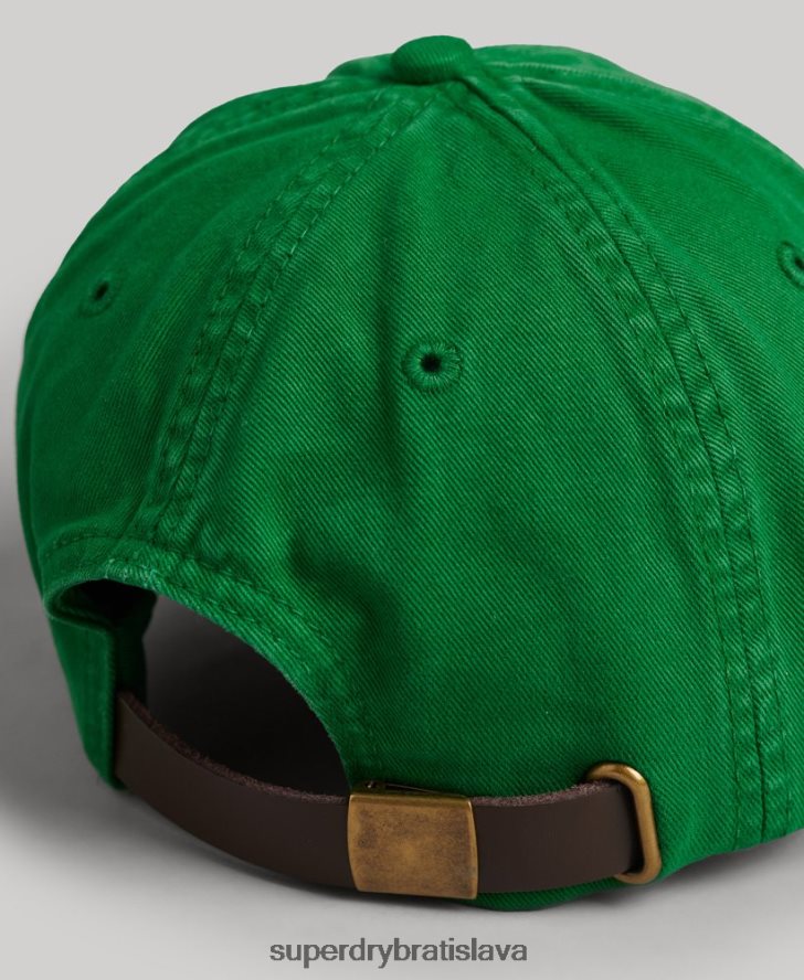 Superdry muži vintage vyšívaná čiapka 6B4ZTR1670 príslušenstvo zelená